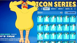 ICON SERIES EMOTES amp TIKTOK DANCES IN FORTNITE THE GIANT CHICKEN [upl. by Tsew]