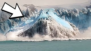 HUGE GLACIER WAVES  caught on video [upl. by Yllrebmik]