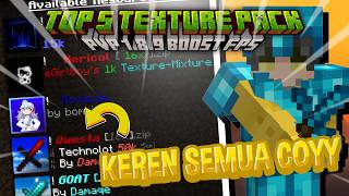 TOP 5 TEXTURE PACK PVP 16x JAVAPOJAV  BOOST FPS  VERSI 189 [upl. by Edas]