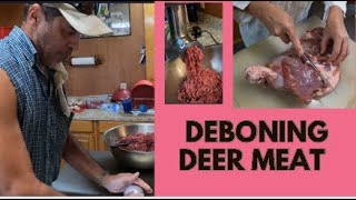 Deboning Trimming Grinding Deer Meat [upl. by Corell139]