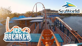 Ice Breaker Front Row POV SeaWorld Orlando New Roller Coaster [upl. by Sugden]