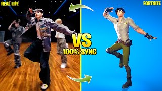 FORTNITE DANCES IN REAL LIFE Dimensional Jung Kook Spicy StartTiktok and Icon Series Dances [upl. by Bastian]