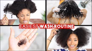 EASIEST Wash Day Routine EVER💦 no tears natural hair [upl. by Aihppa]