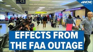 Some flight cancellations trickle into Thursday at CLT from FAA software outage [upl. by Borer]