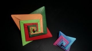 Origami Spiralstern Coulored Stars  Tutorial HDdeutsch [upl. by Marcus]