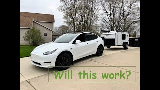 Towing with a Tesla Model Y  Testing the range and power while pulling a Hiker Trailer [upl. by Affra]