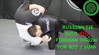 Wrestling Using the Russian Tie to hit a Super Clean Fireman Carry Throw in BJJ  MMA [upl. by Fremont563]