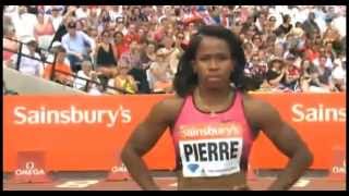 2013 Diamond League London women 100m dash heats Fraser Pryce runs WL 1077 [upl. by Inait]