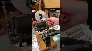 Letterpress printing a frog on a penny farthing using a tabletop printing press [upl. by Ttenrag639]