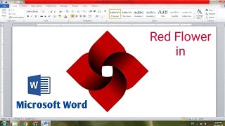 How to draw a red shaded flower in MS Word [upl. by Carolann]