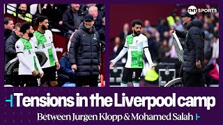 HEATED exchange between Mohamed Salah and Jürgen Klopp 👀  West Ham 22 Liverpool  Premier League [upl. by Naivatco]