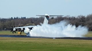 Wet runway test Airbus A400M Atlas at Twente Airport [upl. by Matthia924]