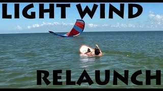 Light Wind Kite Relaunch on Hydrofoil [upl. by Trinl]