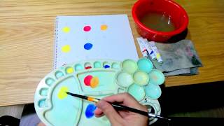 水彩三原色混色教學How to get new colors from 3 primary colors with watercolor [upl. by Anirac]