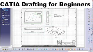 CATIA Drafting  Drawing Tutorial for Beginners  1 [upl. by Enilatan]