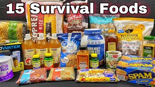 15 Survival Foods Every Prepper Should Stockpile  Most Bang for your Buck [upl. by Ecurb]