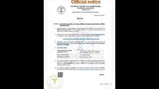 IMPORTANT DATES Application form Date of examamp Result nbems fmge notice [upl. by Aener]