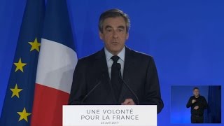 Présidentielle 2017 la déclaration de François Fillon en intégralité [upl. by Aennaej]