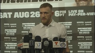 Mayweather vs McGregor Conor McGregor Media Day Scrum [upl. by Lennard]