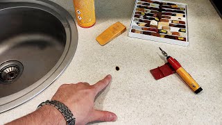 Fixing burnt countertop DIY  Useful tips from a restorer [upl. by Frederik]