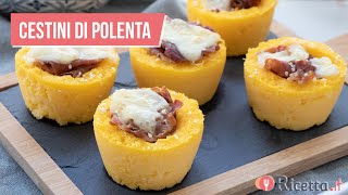 CESTINI DI POLENTA un antipasto super  Ricettait [upl. by Ettellocin]