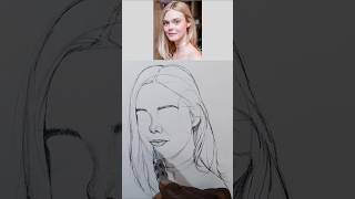 Elle Fanning Capturing Portraits in Pencil shorts howtodraw drawing art loomismethod [upl. by Almat]