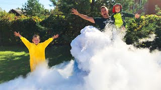 Kids and Dad play with Perfect Fog  Сами Сделали Туман [upl. by Kcinimod]