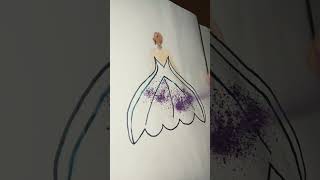 ✨DIY Glitter Dress👗 Art Sparkle Your Styleart glitter disney [upl. by Teilo]