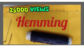 beginners how to stitch Hemming easy hand hemming stitchlearning part1 [upl. by Hogen]