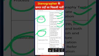 OSSC Junior Stenographer Recruitment 2024 Eligibility Age Limit Selection Process [upl. by Edelstein]