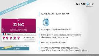 GRANIONS Zinc  Votre secret beauté [upl. by Anairad]