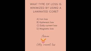 What type of loss is minimised by using laminated coreEddy current losselectrical tranding [upl. by Kostman486]