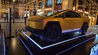 Tesla Cyber Truck 24 k Pure Gold  cybertruck teslacybertruck travellingdubai dubai [upl. by Ecargyram646]