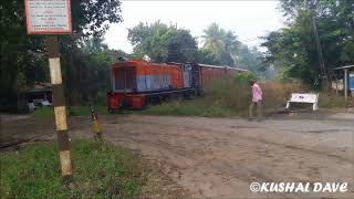 INDIAN RAILWAY Narrow Gauge Crossing from Small Village of Gujarat [upl. by Elbas630]