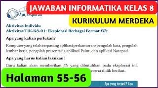 Kunci Jawaban Informatika Kelas 8 Halaman 55 56 Kurikulum Merdeka Aktivitas TIKK801 [upl. by Nylaf728]