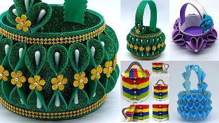 Beautiful Paper Basket Making at Home  Simple craft work with paper  DIY Handmade Crafts [upl. by Latona249]