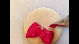 Beautiful Poinsettia Buttercream cookie tutorial [upl. by Mclain969]