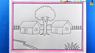 Nature Drawing  nature drawing easy  Step by step for beginners [upl. by Kuster819]