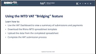 Rhino MTD VAT Bridging Feature using Microsoft Excel [upl. by Ernaldus]