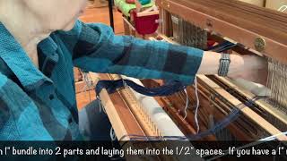 Threading a Loom Back to Front Part 2 Moving to the Loom [upl. by Ymmij995]