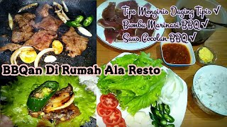 Resep BBQ Korea Di Rumah  Bikin Bumbu Marinasi dan Saus Cocolan BBQ  Tips Mengiris Daging BBQ [upl. by Ellednek]