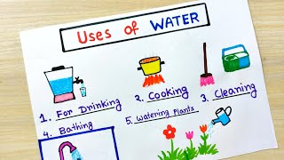 Uses of water school project easy  Water uses type idea  How to use water for different purpose [upl. by Gayner318]