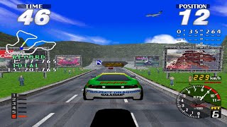 Rave Racer  Namco System 22  Advanced  4 Green Car  Extra Mode  Full Race [upl. by Salbu]