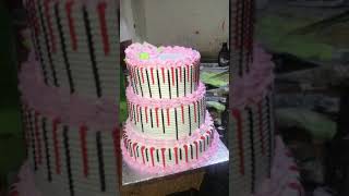 New cake design cream cake recipe birthday decorate cheese recipe cake 2step 3 step vanilla [upl. by Nimaynib]