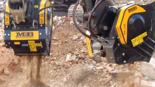 MB crusher buckets BF601 and MBC50 in demonstration in London Uk [upl. by Loftis]