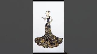 Beautiful Glitter Dress art viralvideo creative glitter trending ytshorts satisfying [upl. by Eelatsyrc]