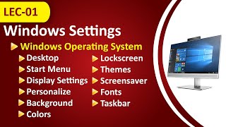 Windows Operating System  General Computer Settings Lecture No01  UrduHindi [upl. by Sirrom]