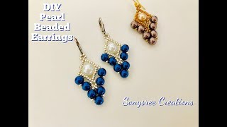 Quick amp Easy to make Beaded Earrings  How to make Pearl Earrings  Wedding Pearl Earrings [upl. by Viguerie]