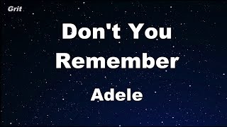 Dont You Remember  Adele Karaoke 【No Guide Melody】 Instrumental [upl. by Malanie]