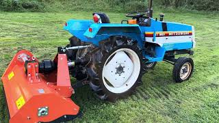 MITSUBISHI MT1801 2WD Compact Tractor amp New 4ft Flail Mower [upl. by Hanej]